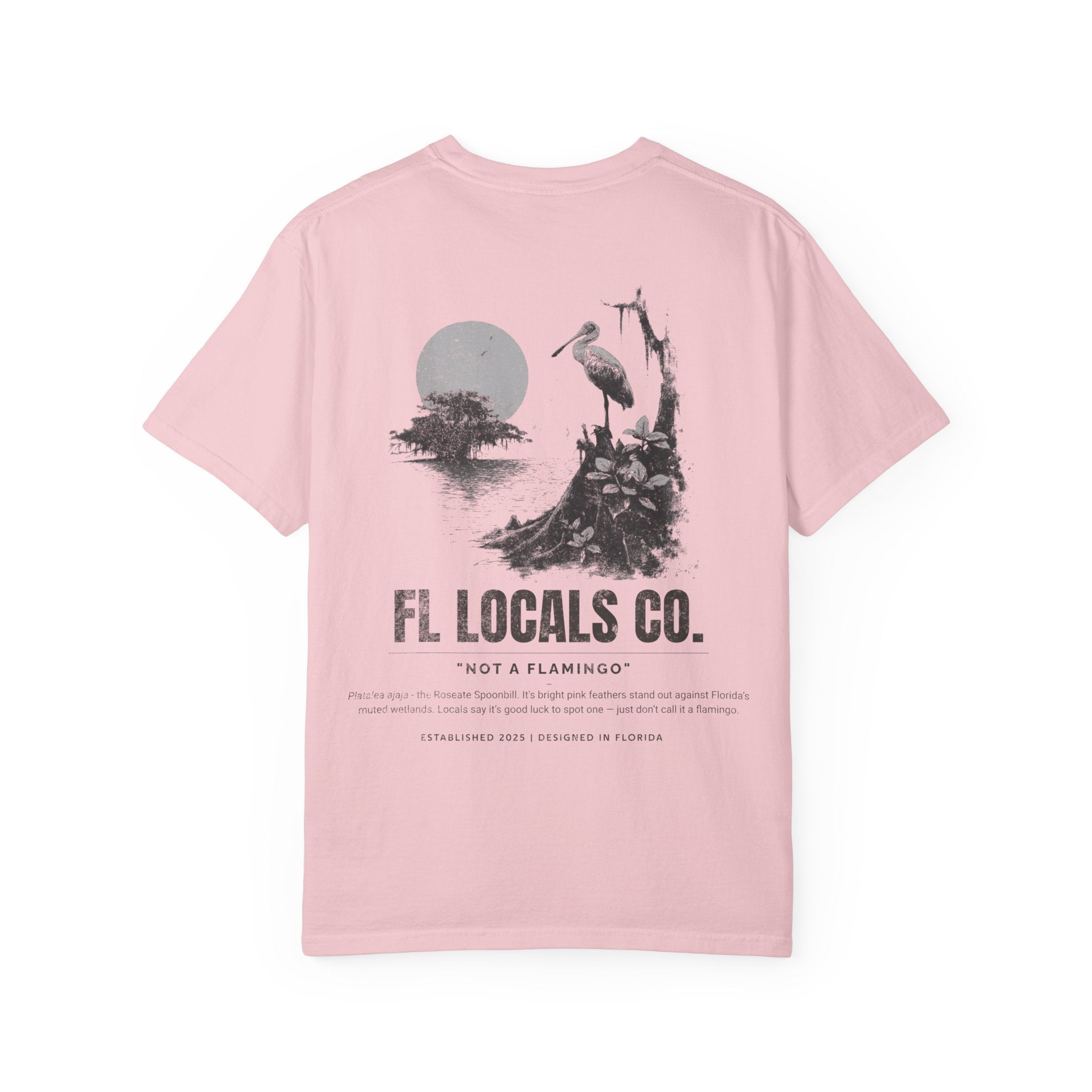 Roseate Spoonbill | "Not a Flamingo" | FL Locals Co. | Comfort Colors® Vintage Florida Wildlife Tee