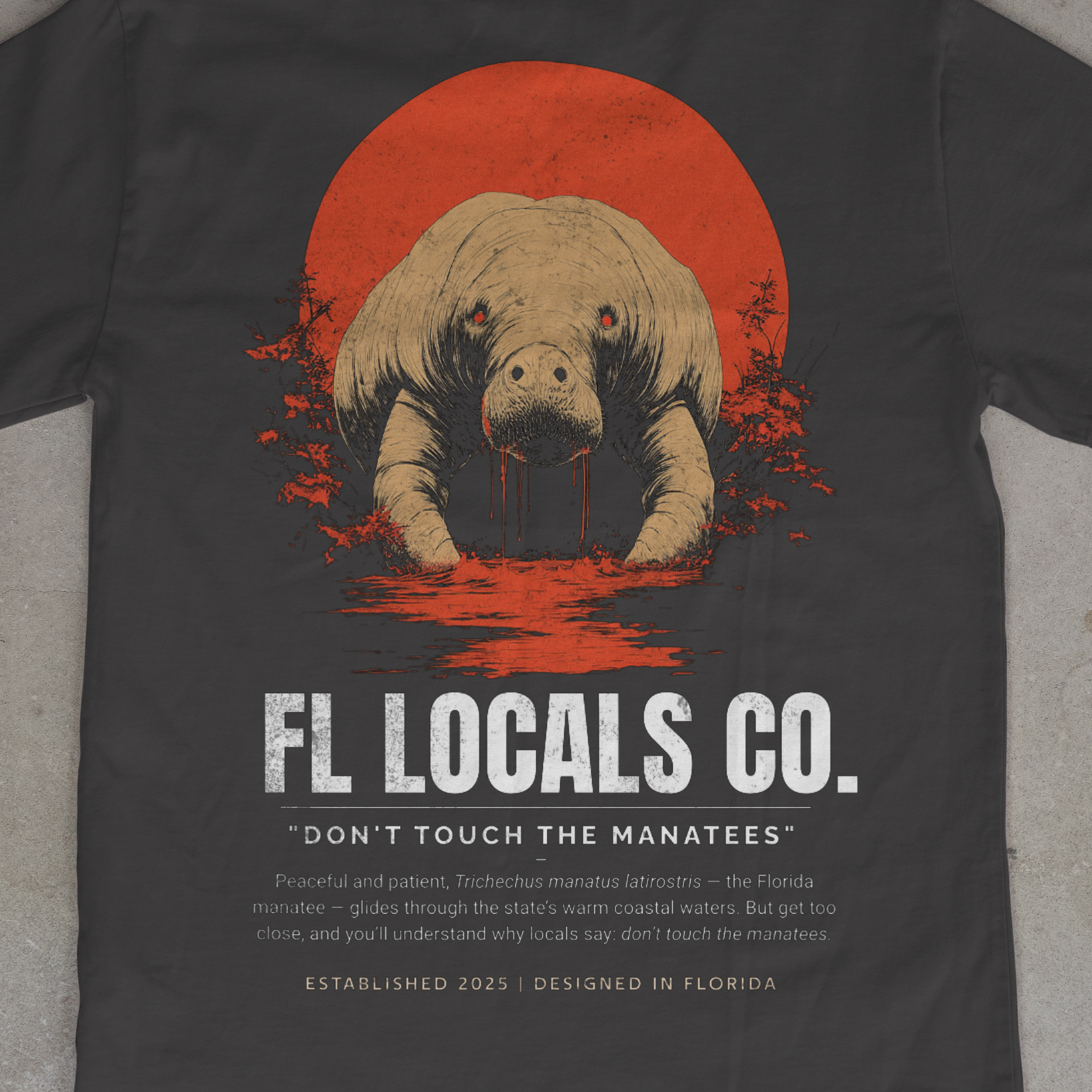 Manatee | "Don't Touch The Manatees" | FL Locals Co. | Comfort Colors® Vintage Florida Wildlife Tee
