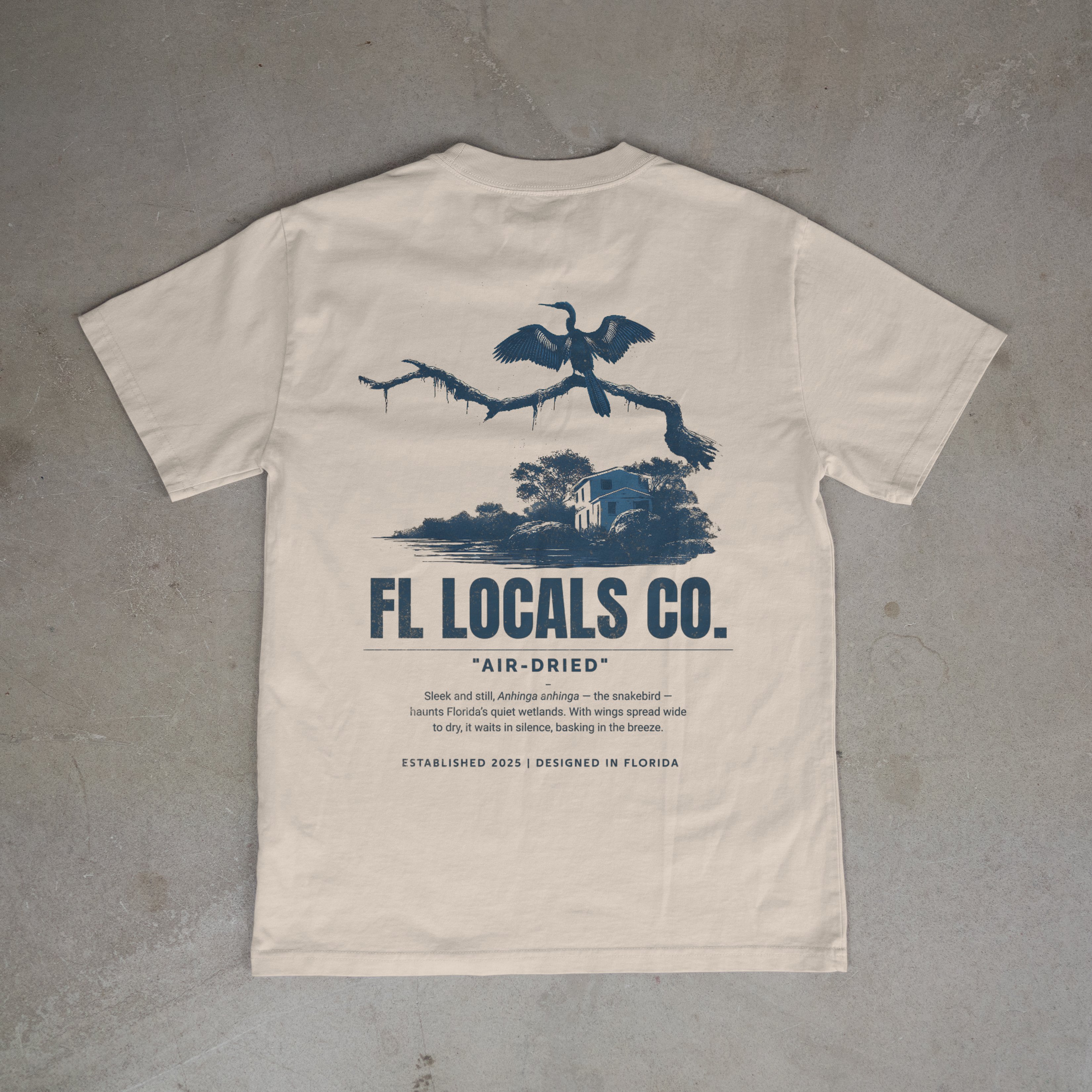 Anhinga | "Air-Dried" | FL Locals Co. | Comfort Colors® Vintage Florida Wildlife Tee