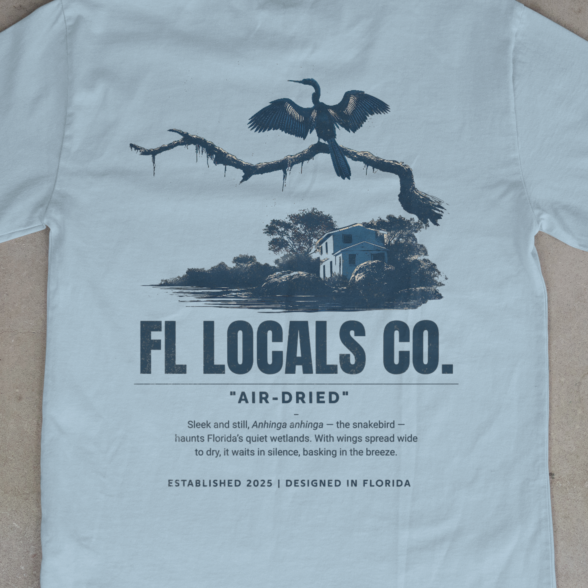 Anhinga | "Air-Dried" | FL Locals Co. | Comfort Colors® Vintage Florida Wildlife Tee