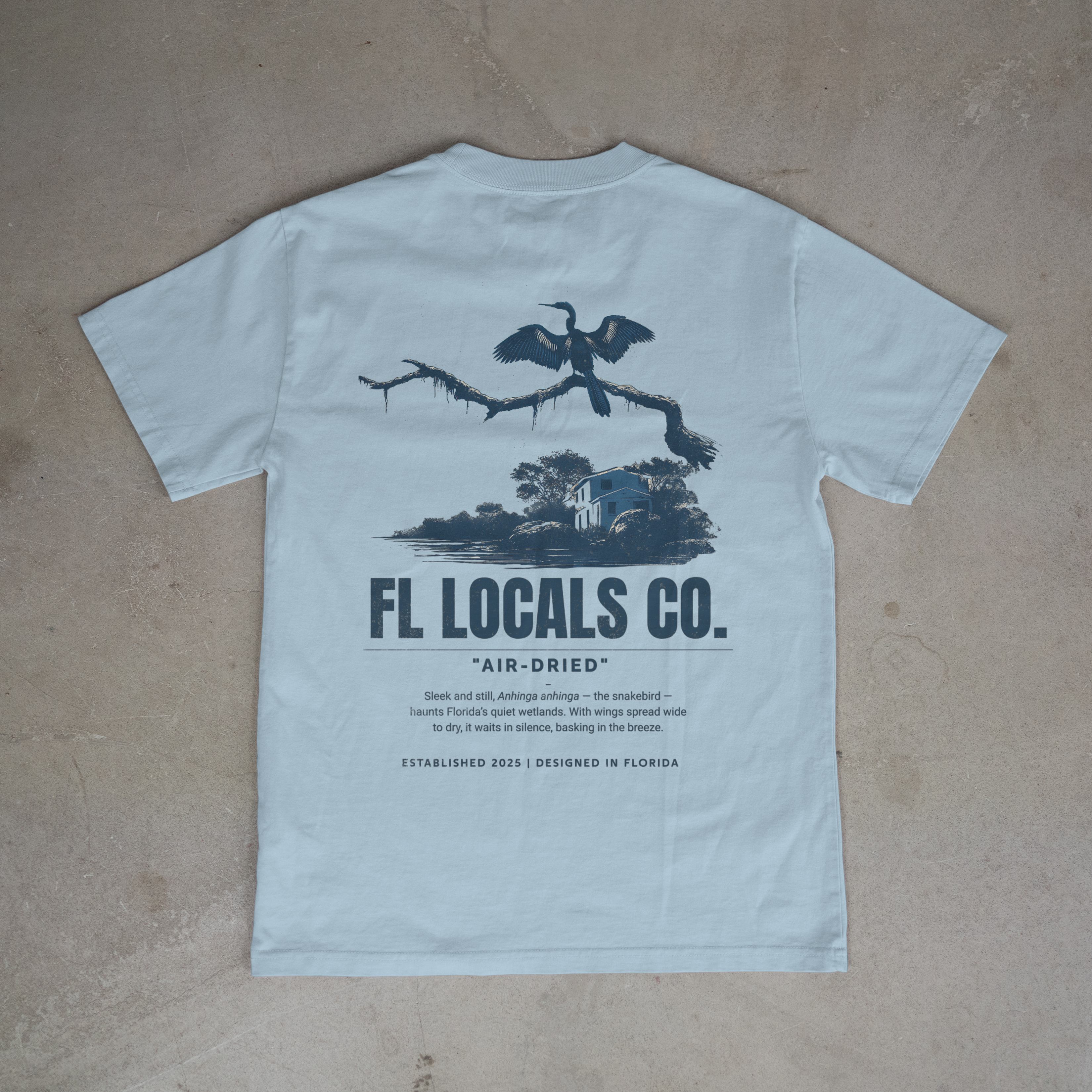 Anhinga | "Air-Dried" | FL Locals Co. | Comfort Colors® Vintage Florida Wildlife Tee