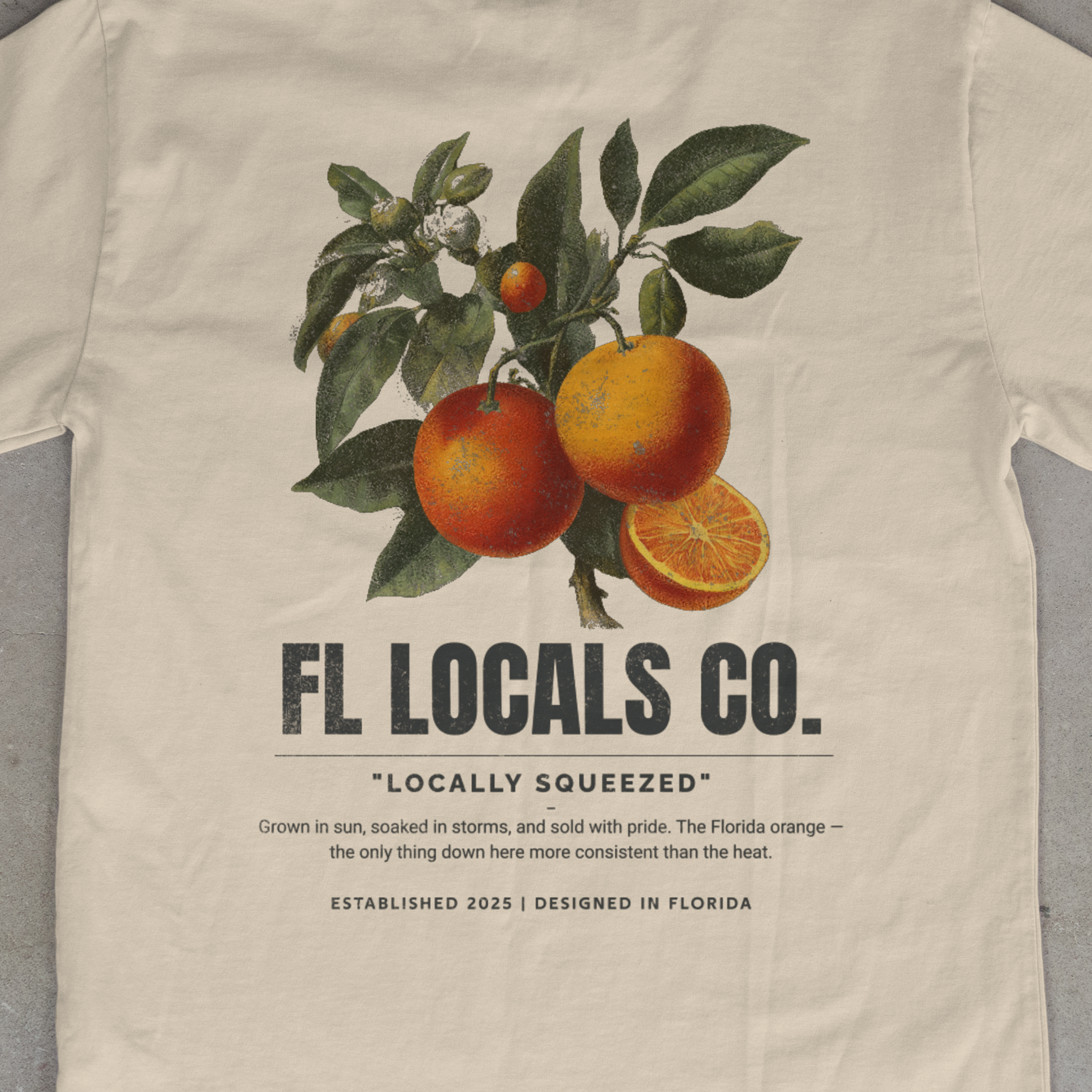 Florida Orange | "Locally Squeezed" | FL Locals Co. | Comfort Colors® Vintage Florida Wildlife Tee