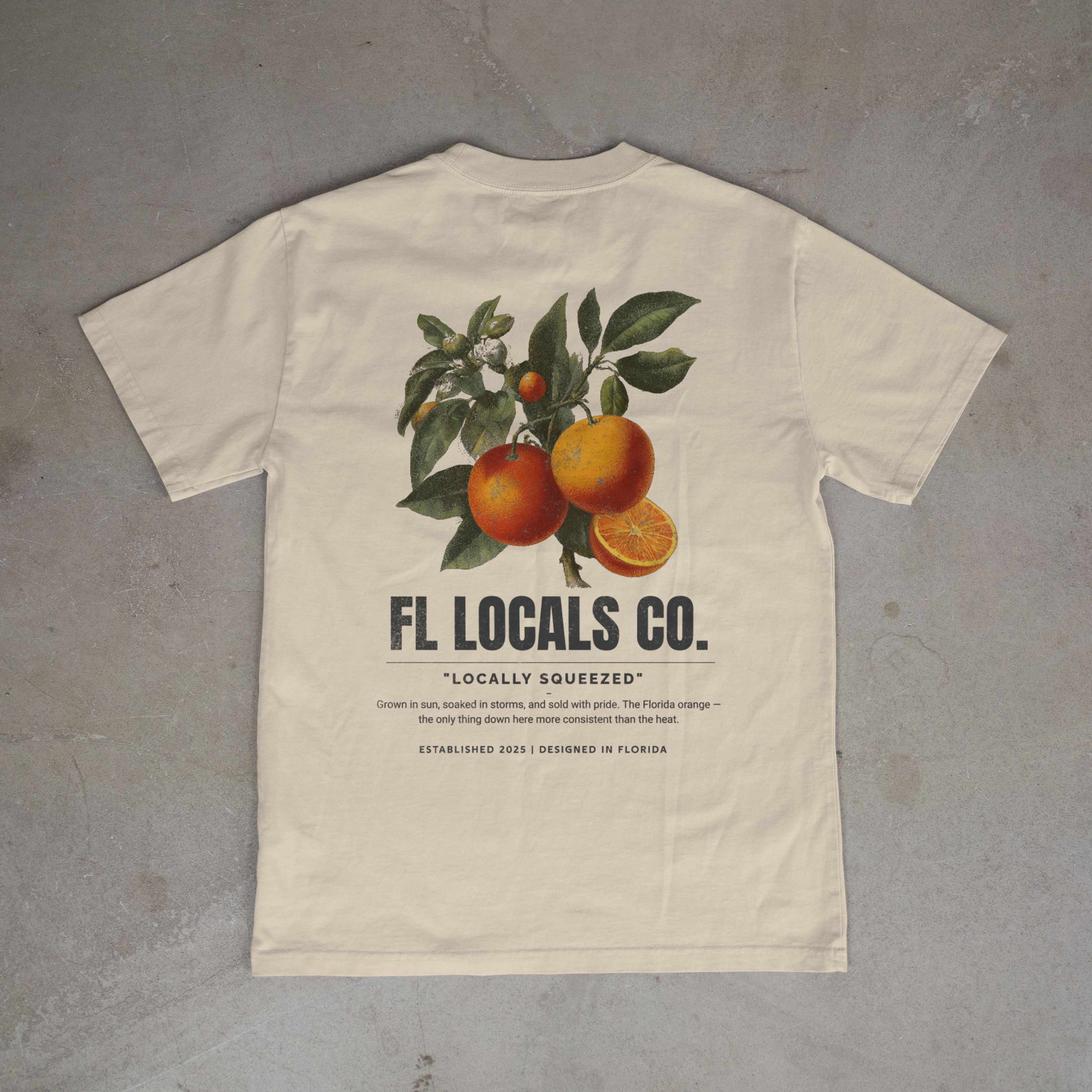 Florida Orange | "Locally Squeezed" | FL Locals Co. | Comfort Colors® Vintage Florida Wildlife Tee