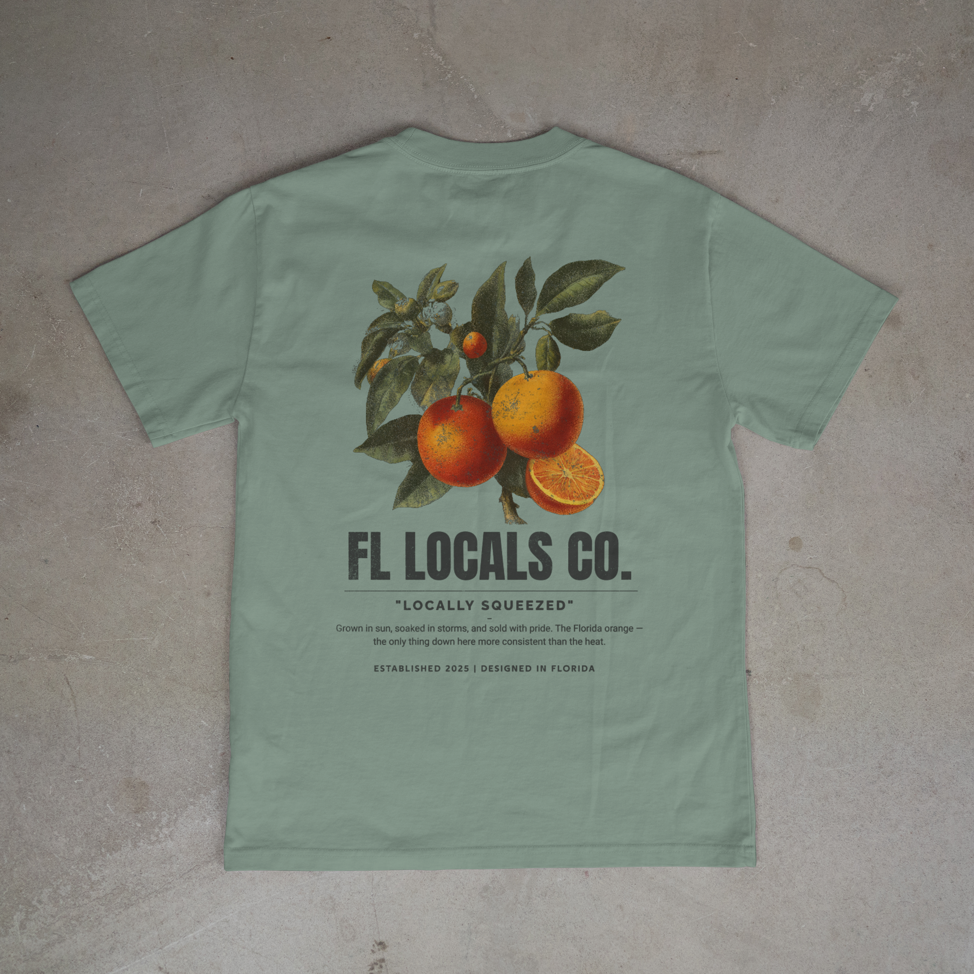 Florida Orange | "Locally Squeezed" | FL Locals Co. | Comfort Colors® Vintage Florida Wildlife Tee