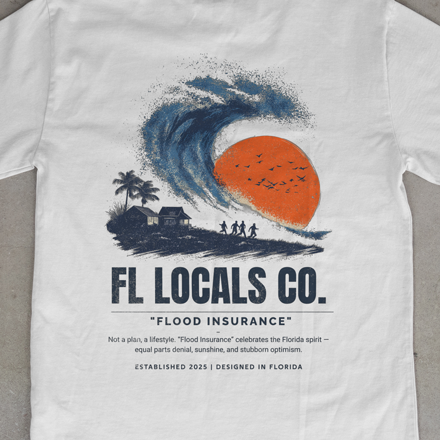 Hurricane | "Flood Insurance" | FL Locals Co. | Comfort Colors® Vintage Florida Wildlife Tee