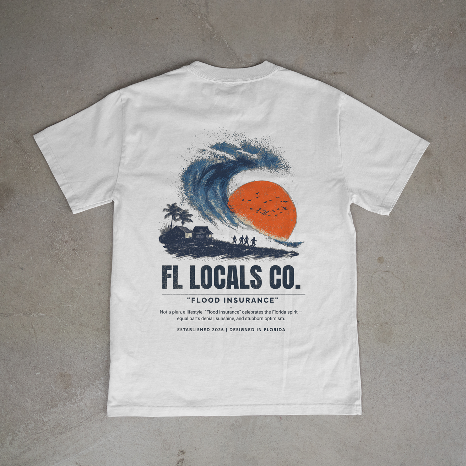 Hurricane | "Flood Insurance" | FL Locals Co. | Comfort Colors® Vintage Florida Wildlife Tee