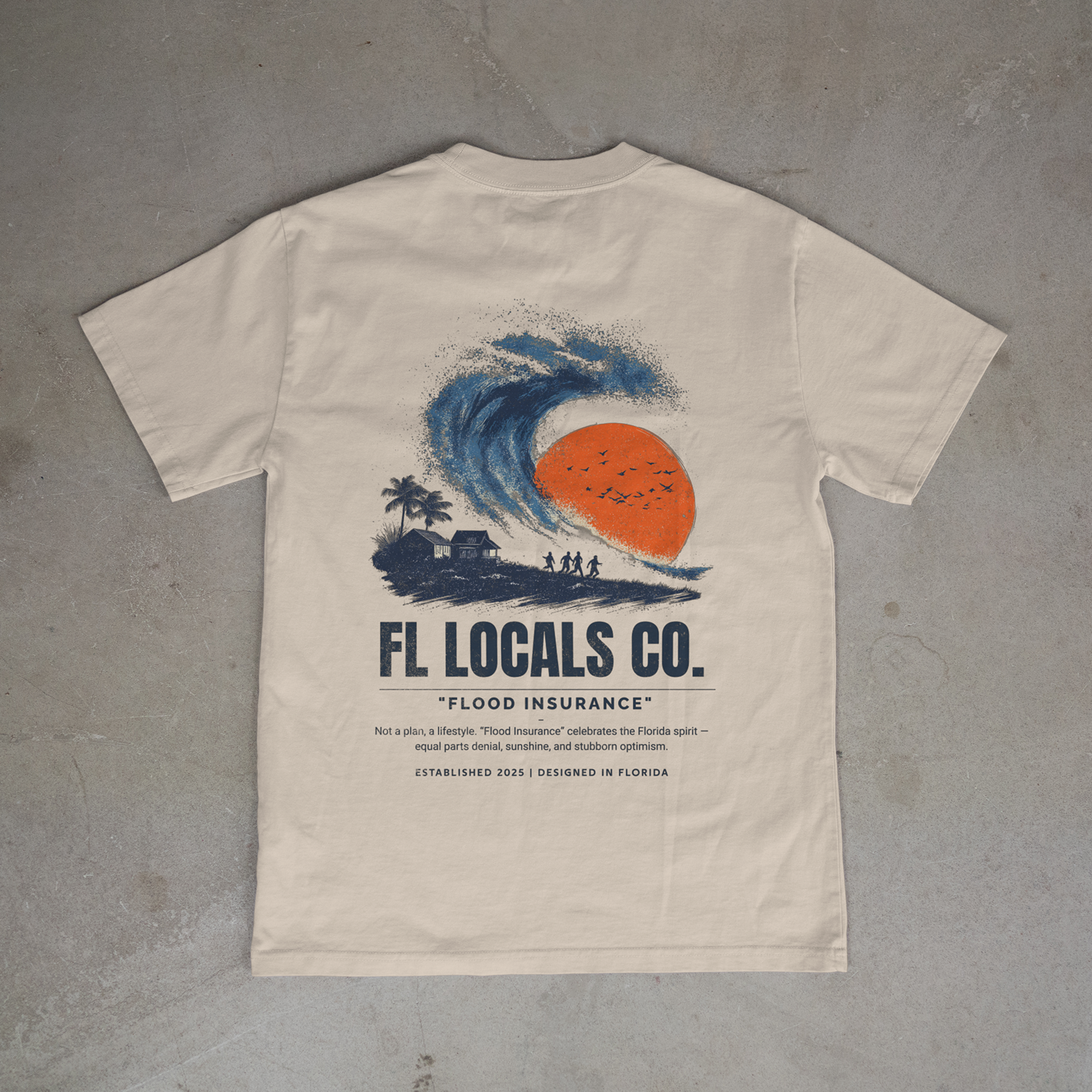 Hurricane | "Flood Insurance" | FL Locals Co. | Comfort Colors® Vintage Florida Wildlife Tee
