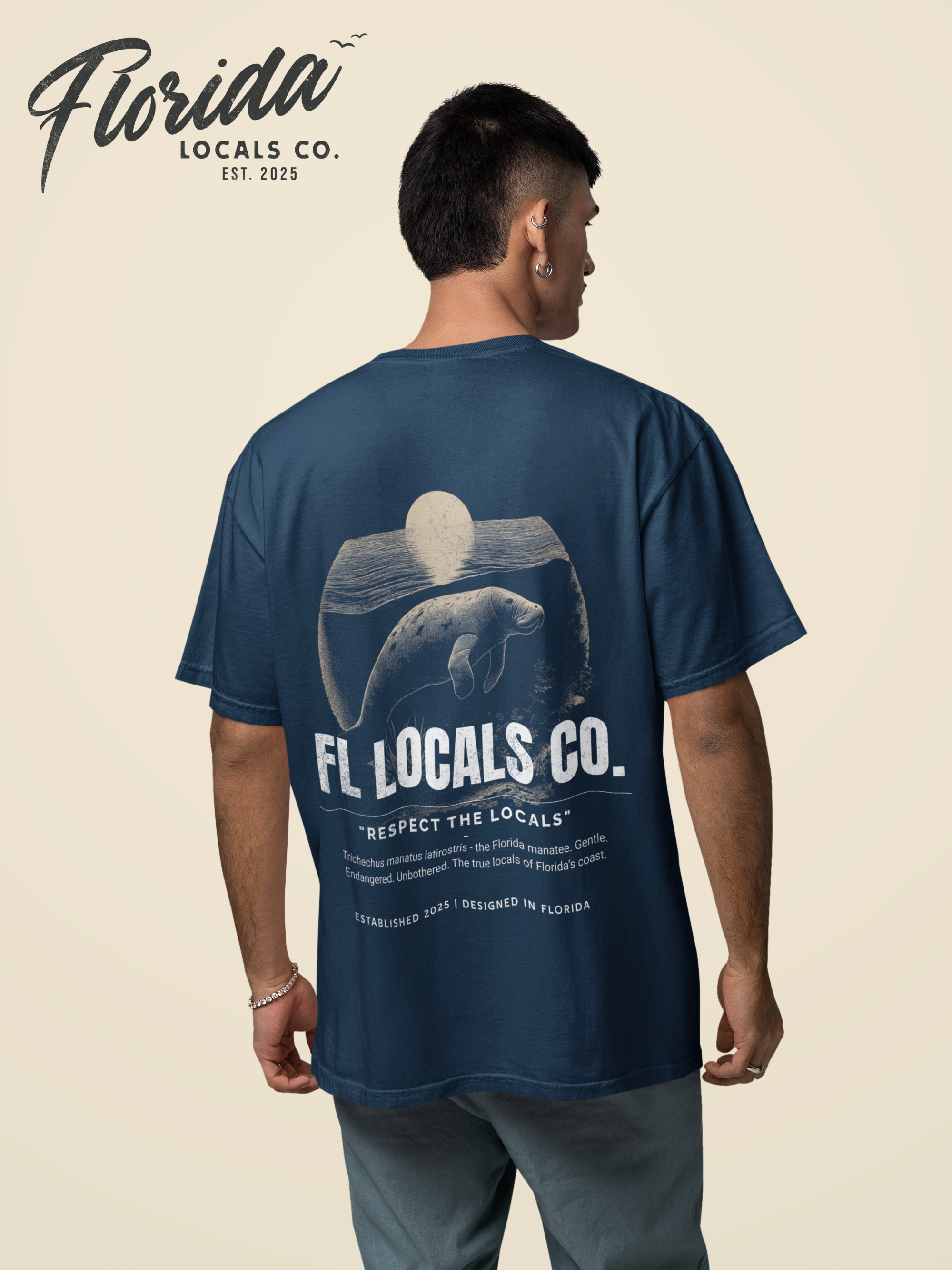 Manatee | "Respect The Locals" | FL Locals Co. | Comfort Colors® Vintage Florida Wildlife Tee
