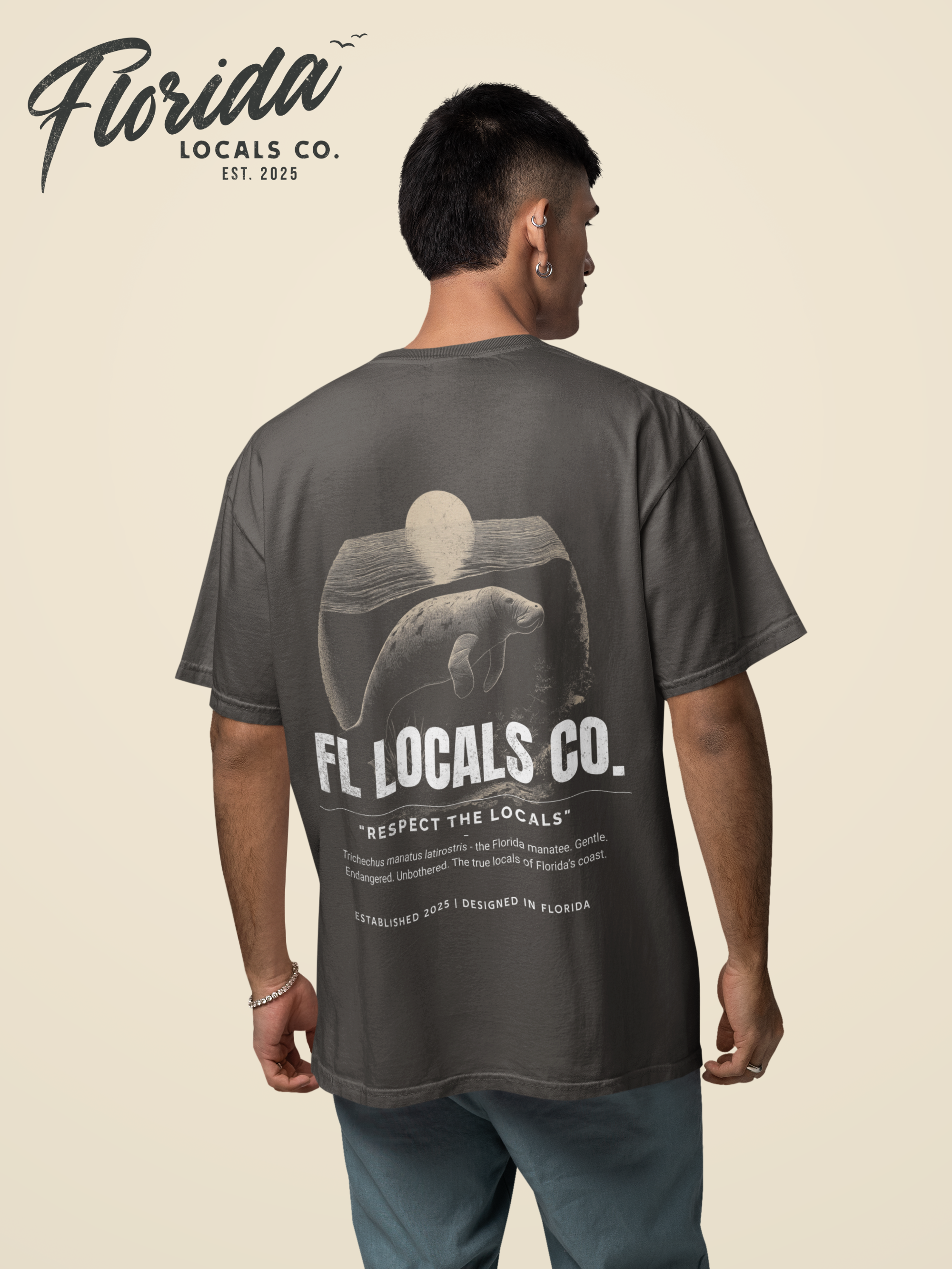 Manatee | "Respect The Locals" | FL Locals Co. | Comfort Colors® Vintage Florida Wildlife Tee