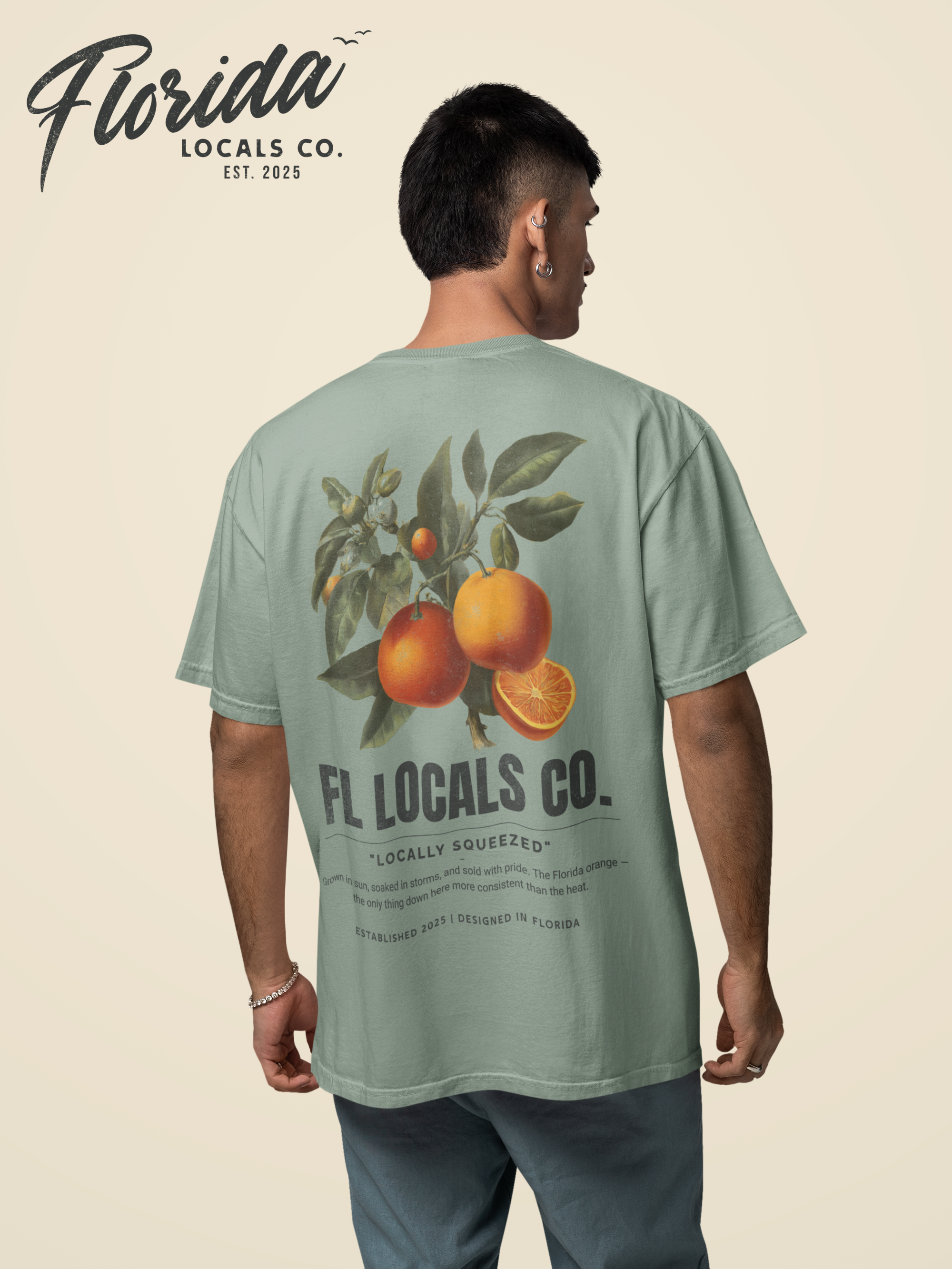 Florida Orange | "Locally Squeezed" | FL Locals Co. | Comfort Colors® Vintage Florida Wildlife Tee