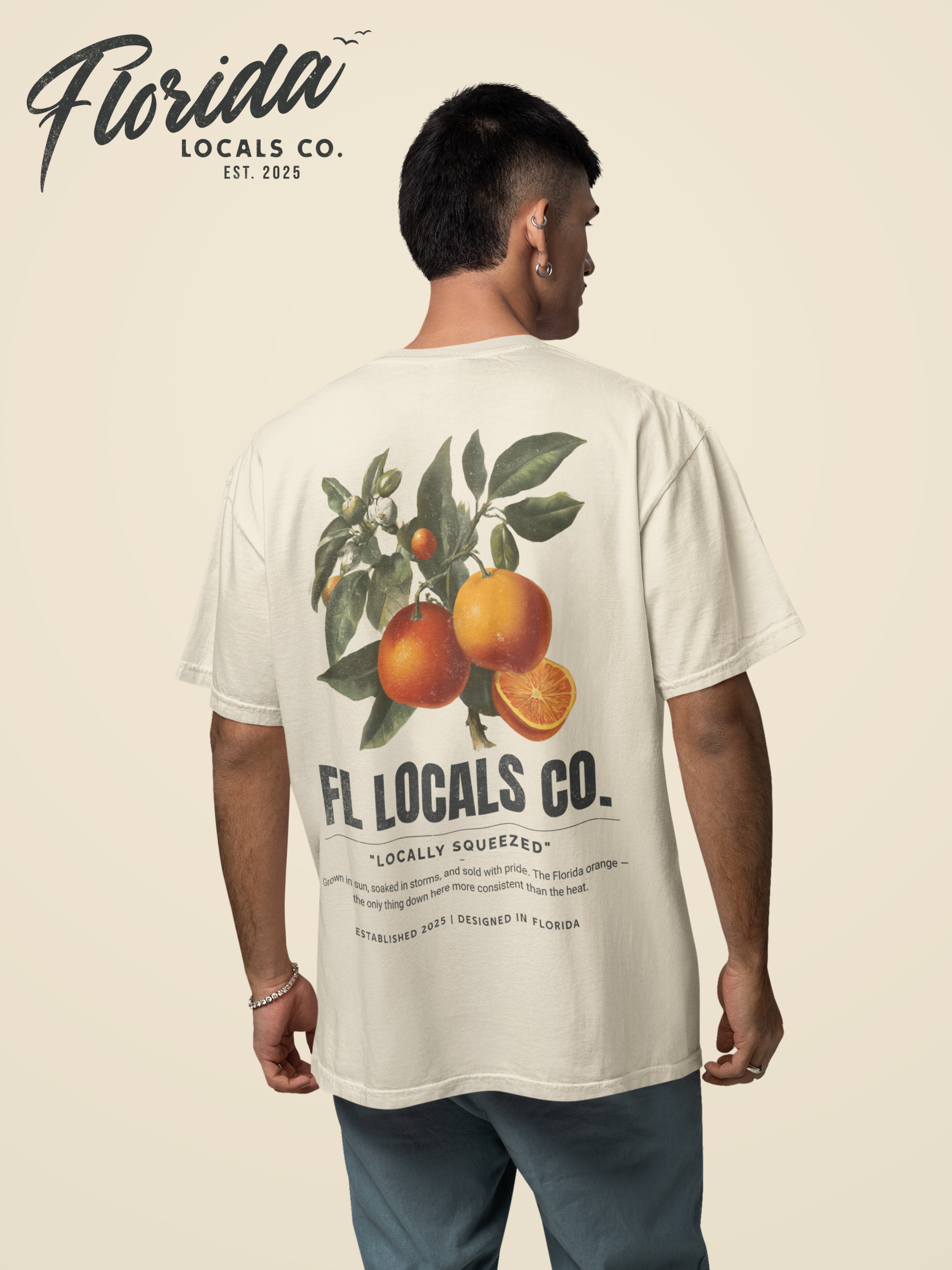 Florida Orange | "Locally Squeezed" | FL Locals Co. | Comfort Colors® Vintage Florida Wildlife Tee