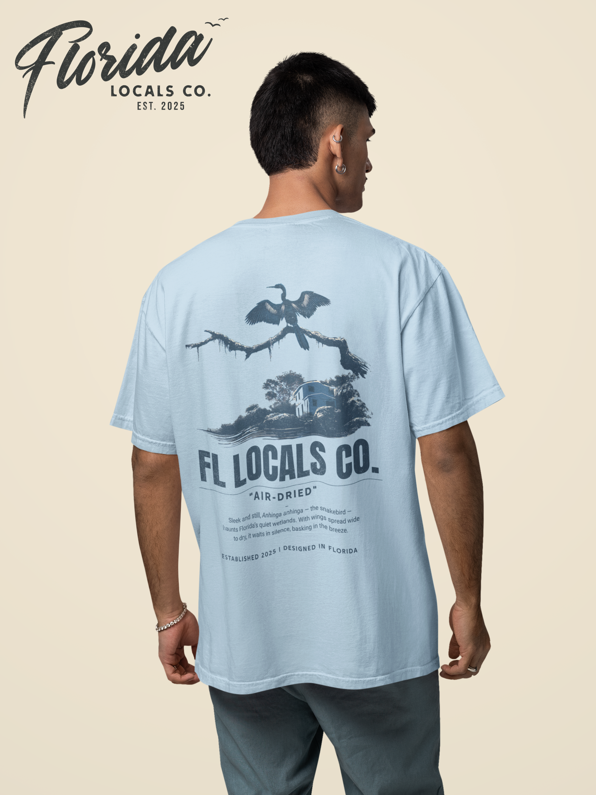 Anhinga | "Air-Dried" | FL Locals Co. | Comfort Colors® Vintage Florida Wildlife Tee