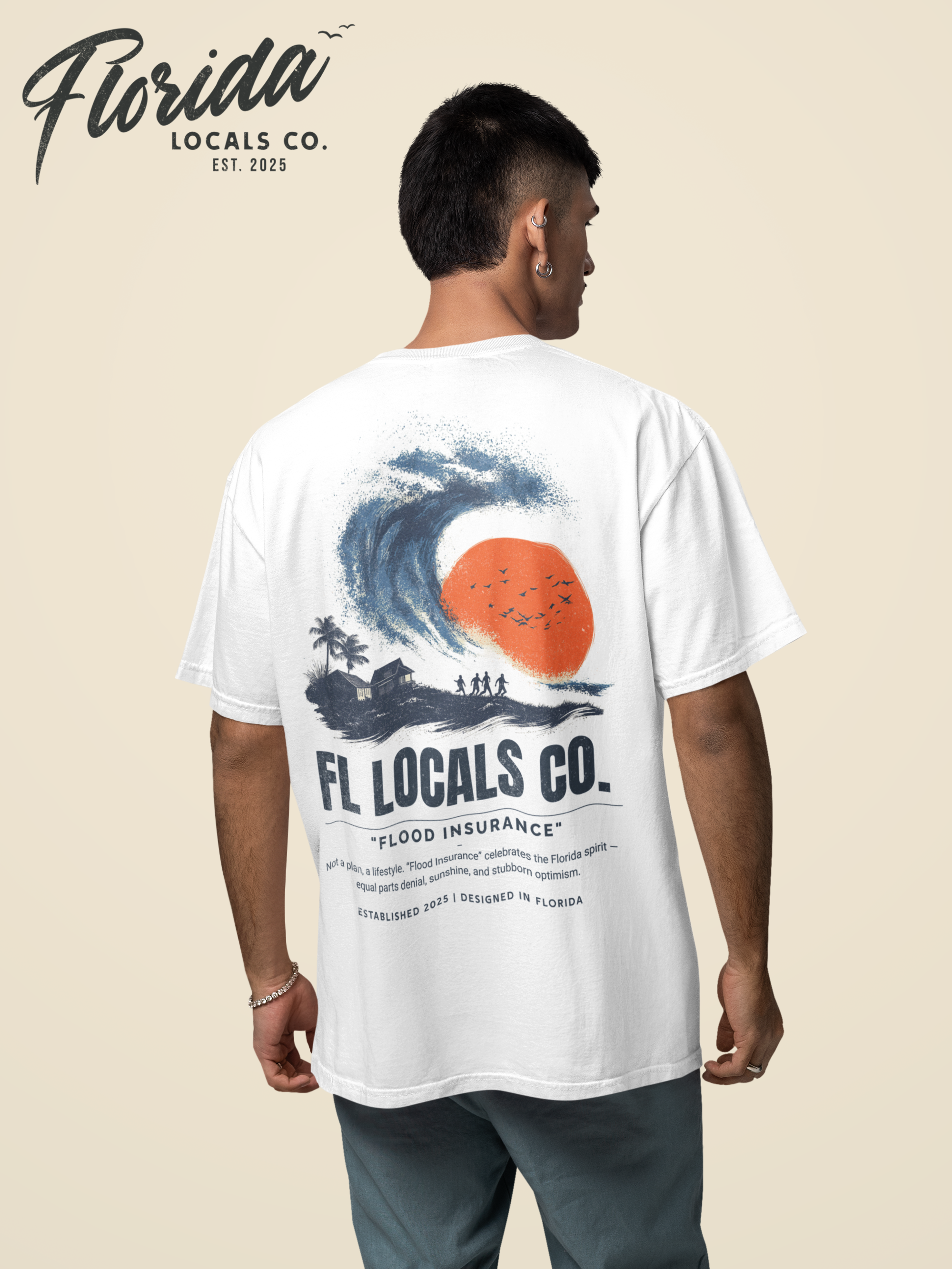 Hurricane | "Flood Insurance" | FL Locals Co. | Comfort Colors® Vintage Florida Wildlife Tee