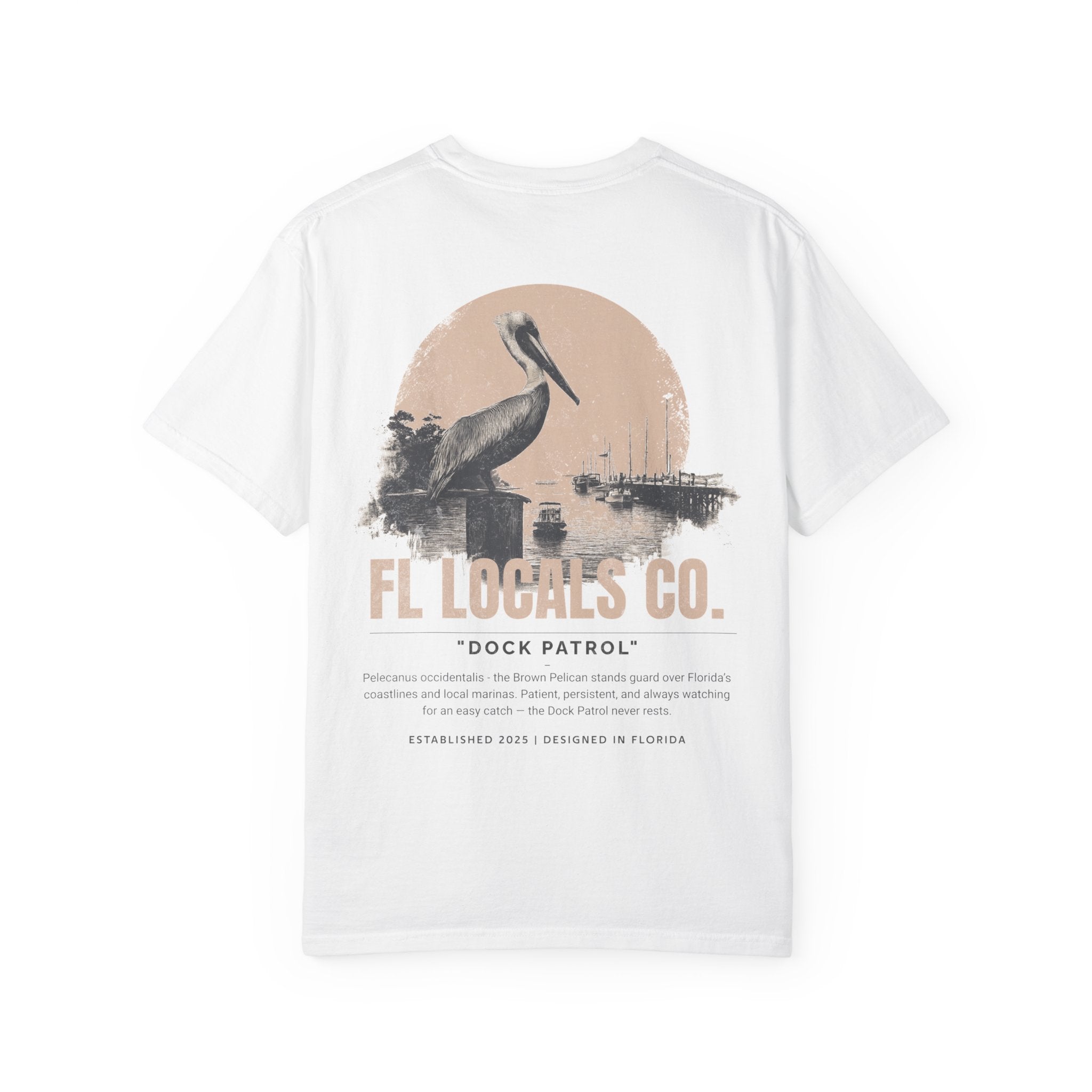 Brown Pelican | "Dock Patrol" | FL Locals Co. | Comfort Colors® Vintage Florida Wildlife Tee