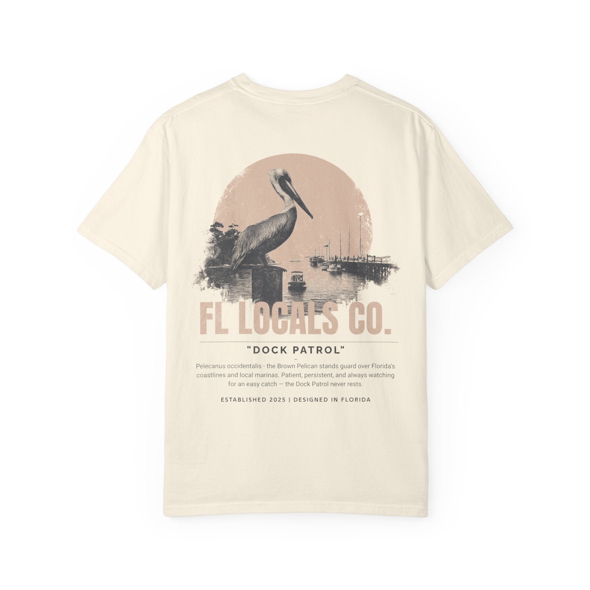Brown Pelican | "Dock Patrol" | FL Locals Co. | Comfort Colors® Vintage Florida Wildlife Tee