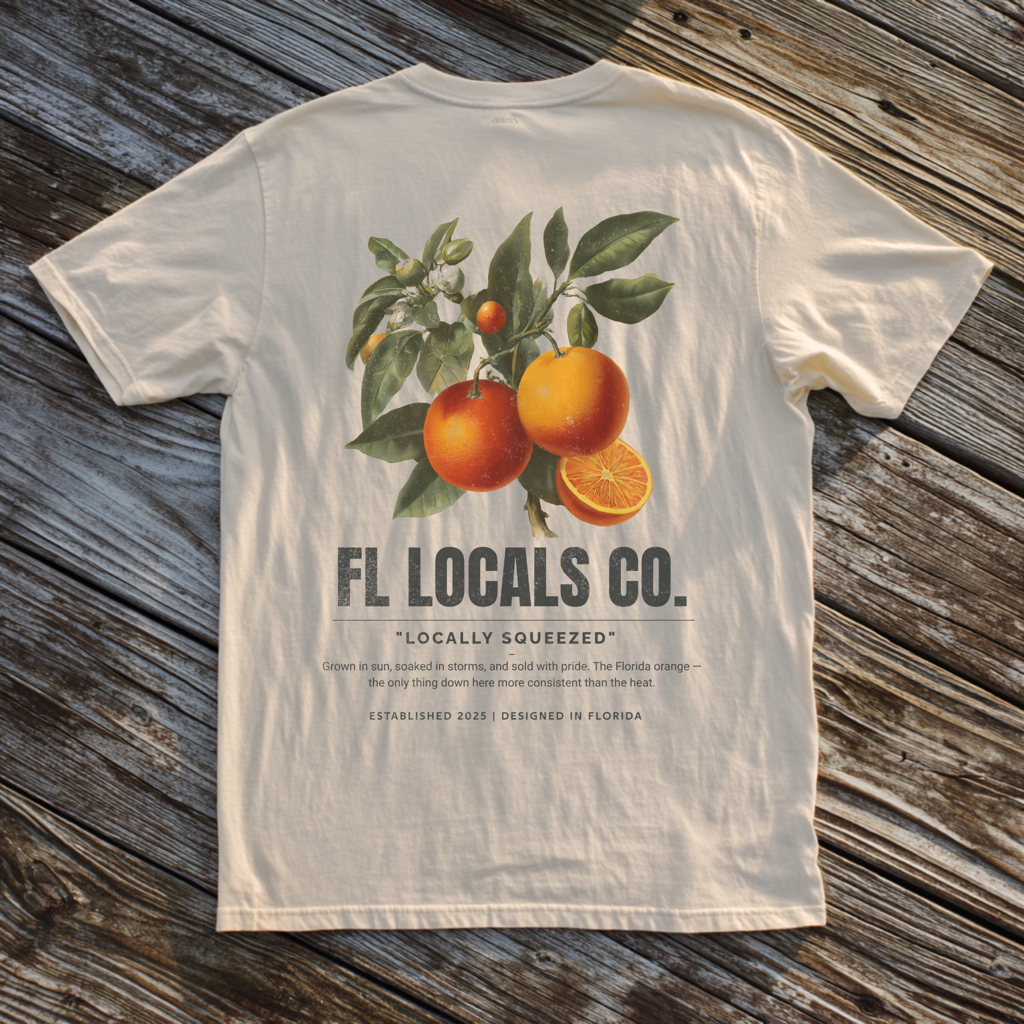 Florida Orange | "Locally Squeezed" | FL Locals Co. | Comfort Colors® Vintage Florida Wildlife Tee