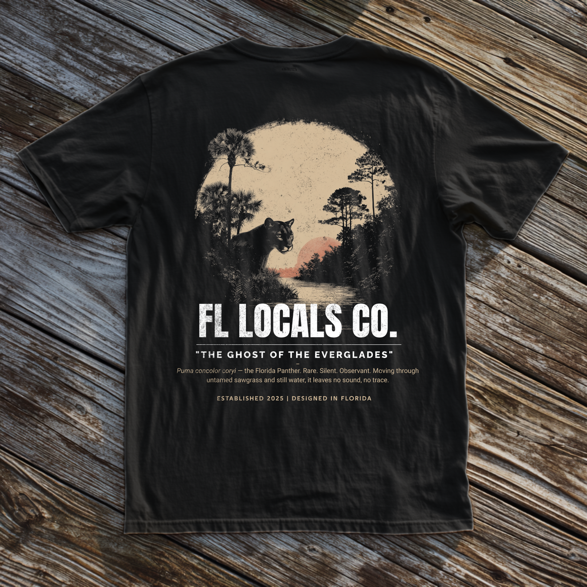 Florida Panther | "The Ghost of the Everglades" | FL Locals Co. | Comfort Colors® Vintage Florida Wildlife Tee