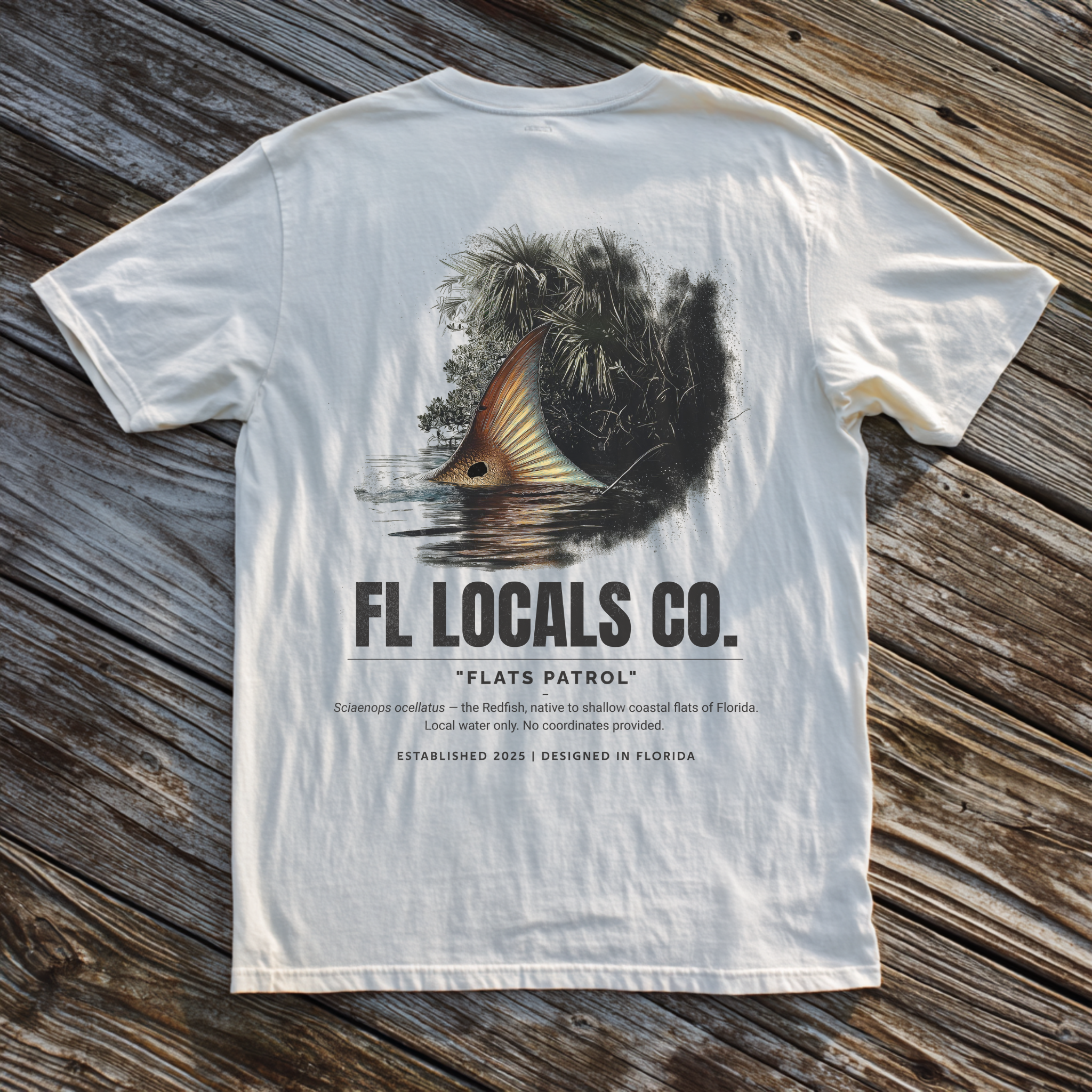 Redfish | "Flats Patrol" | FL Locals Co. | Comfort Colors® Vintage Florida Wildlife Tee
