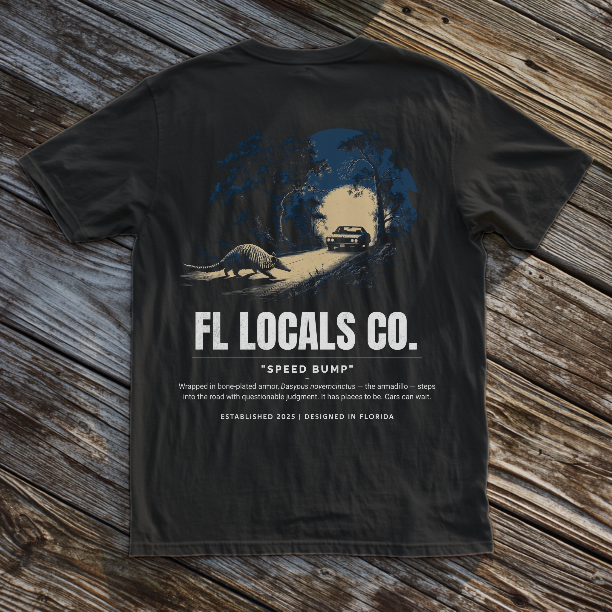 Armadillo | "Speed Bump" | FL Locals Co. | Comfort Colors® Vintage Florida Wildlife Tee