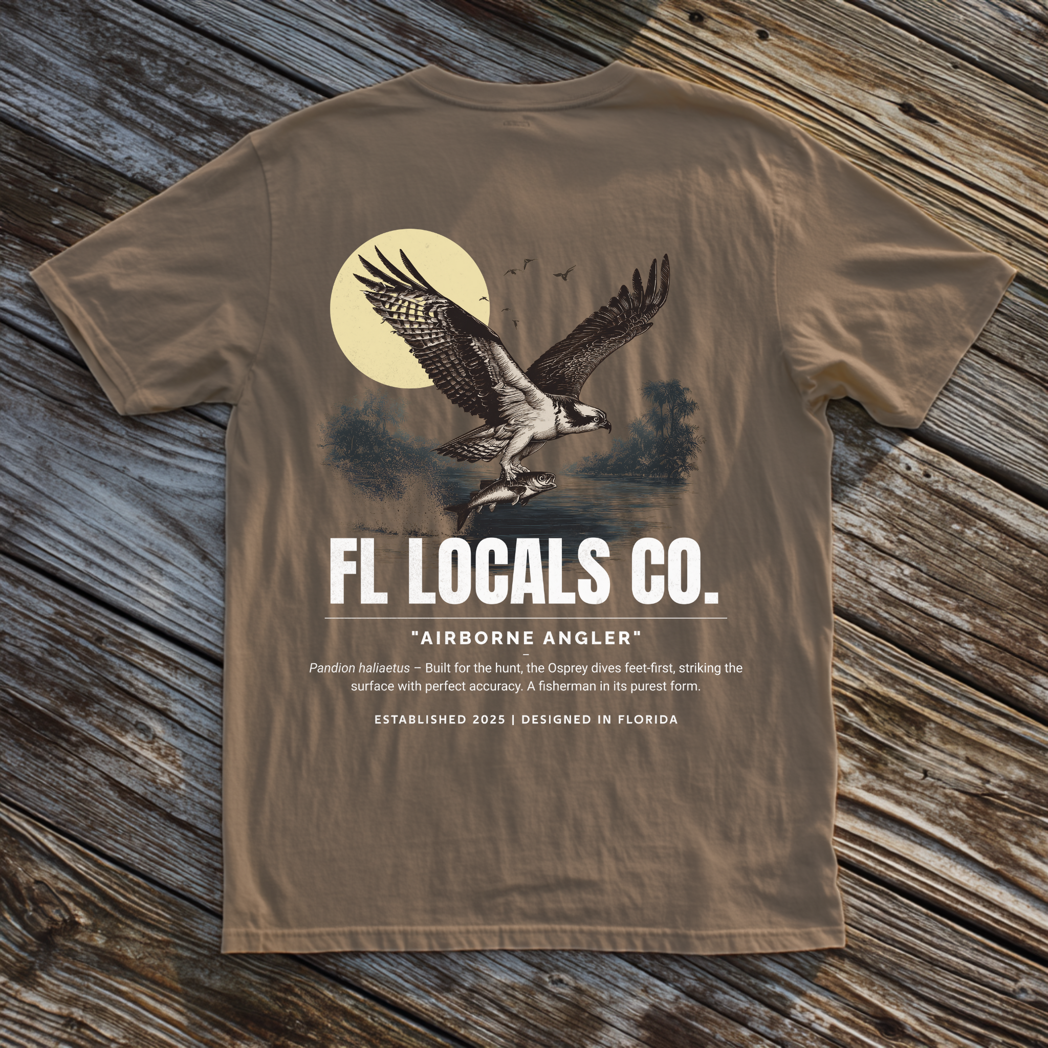 Osprey | "Airborne Angler" | FL Locals Co. | Comfort Colors® Vintage Florida Wildlife Tee