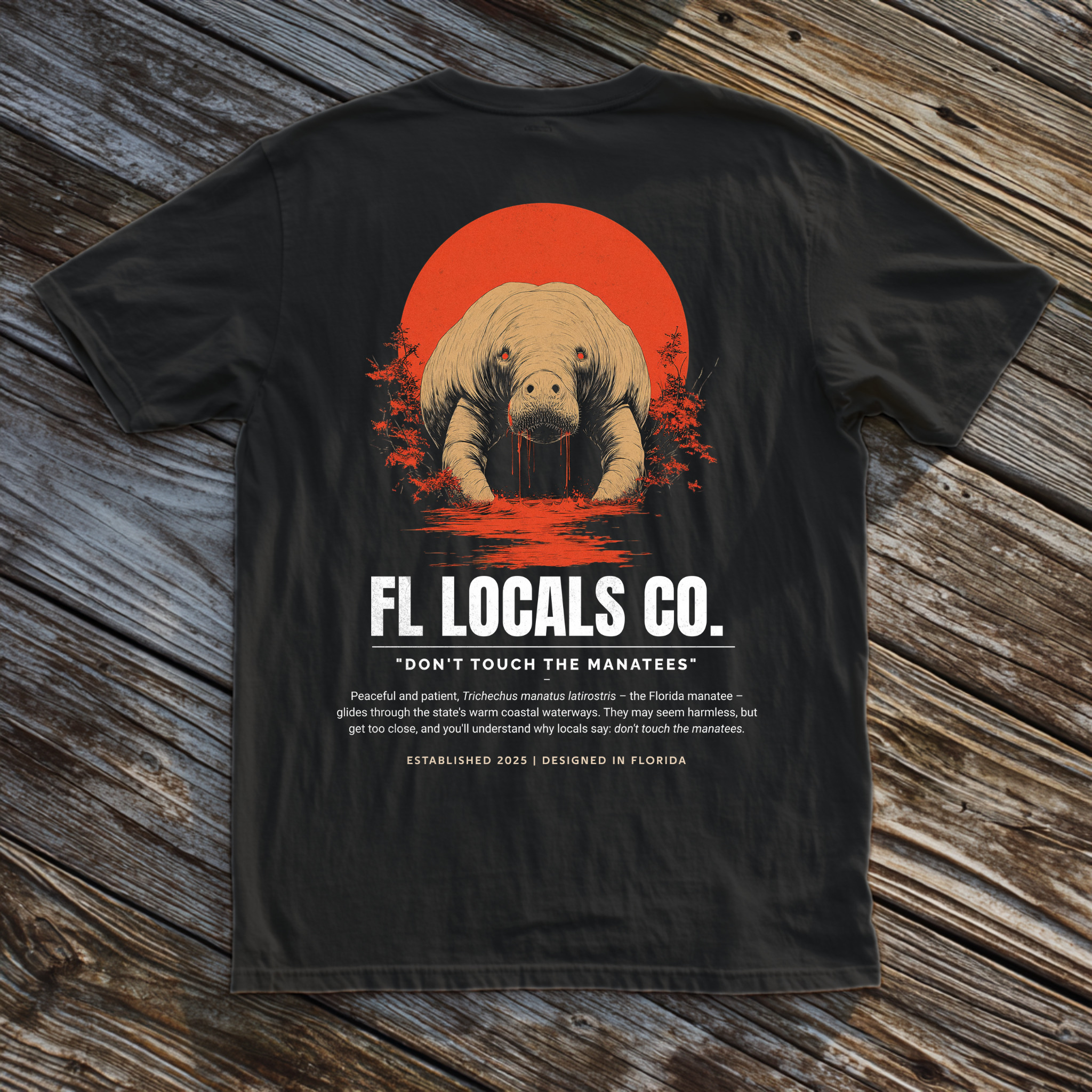 Manatee | "Don't Touch The Manatees" | FL Locals Co. | Comfort Colors® Vintage Florida Wildlife Tee
