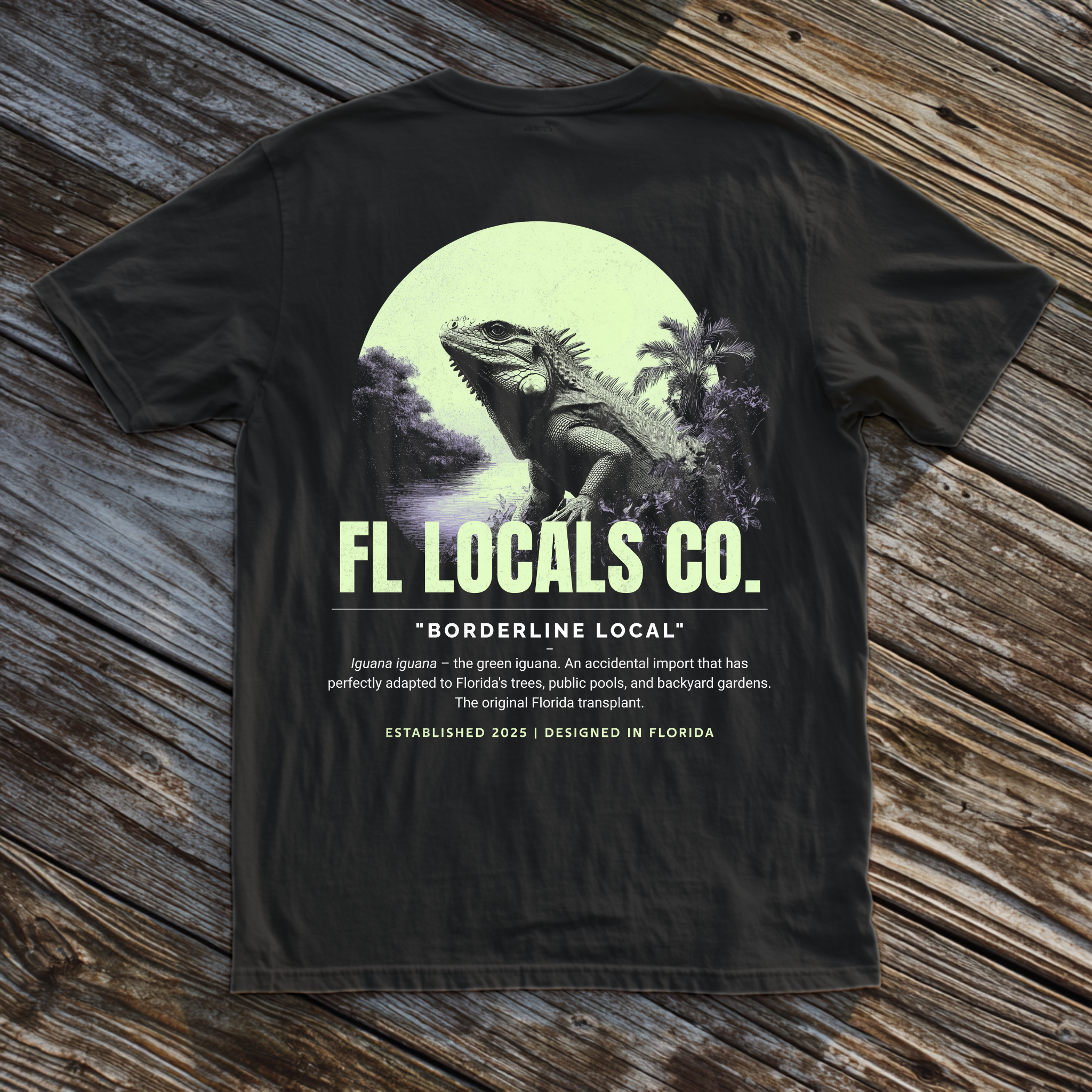 Iguana | "Borderline Local" | FL Locals Co. | Comfort Colors® Vintage Florida Wildlife Tee