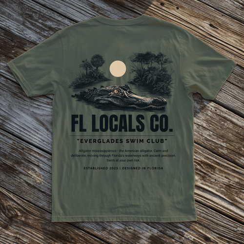 Florida Gator | "Everglades Swim Club" | FL Locals Co. | Comfort Colors® Vintage Florida Wildlife Tee - Florida Locals Co.