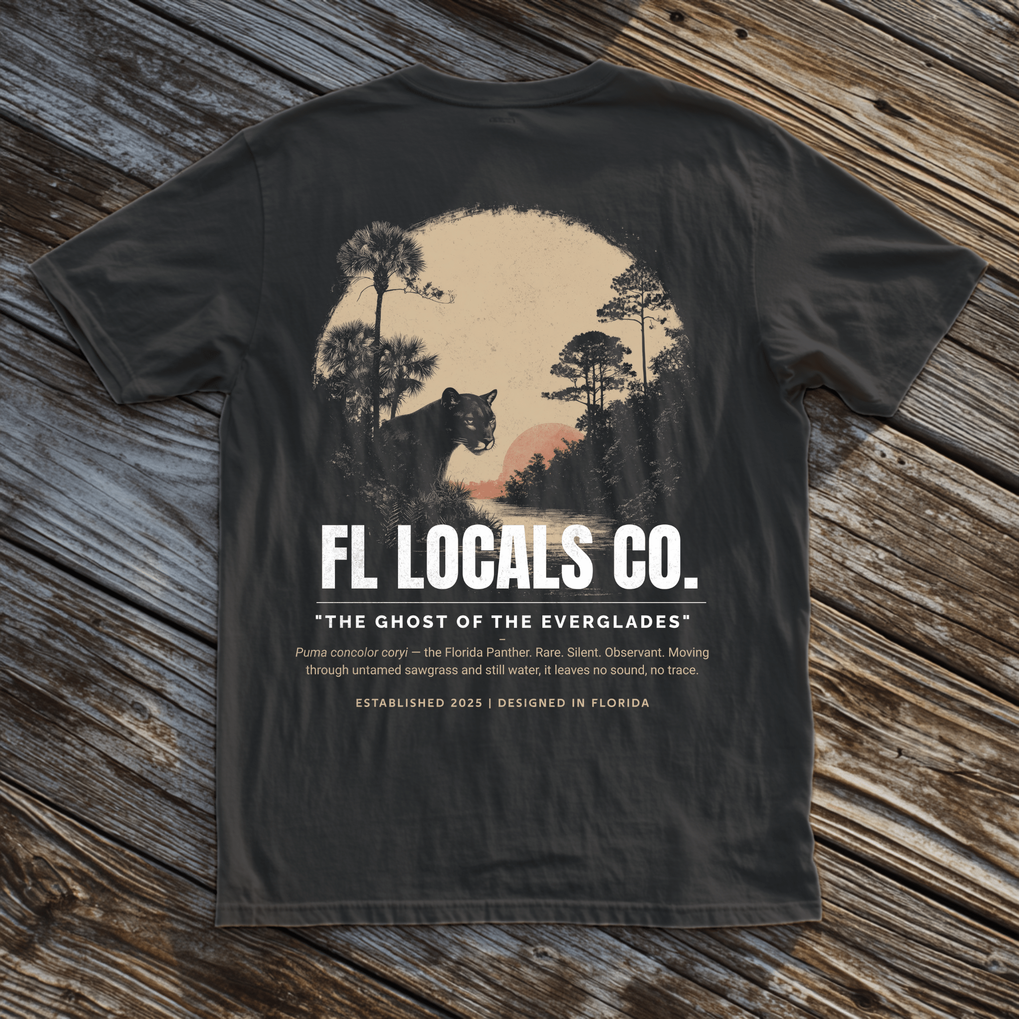 Florida Panther | "The Ghost of the Everglades" | FL Locals Co. | Comfort Colors® Vintage Florida Wildlife Tee - Florida Locals Co.