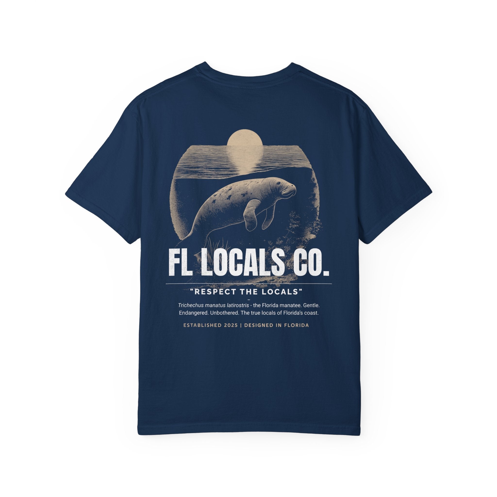 Manatee | "Respect The Locals" | FL Locals Co. | Comfort Colors® Vintage Florida Wildlife Tee - Florida Locals Co.
