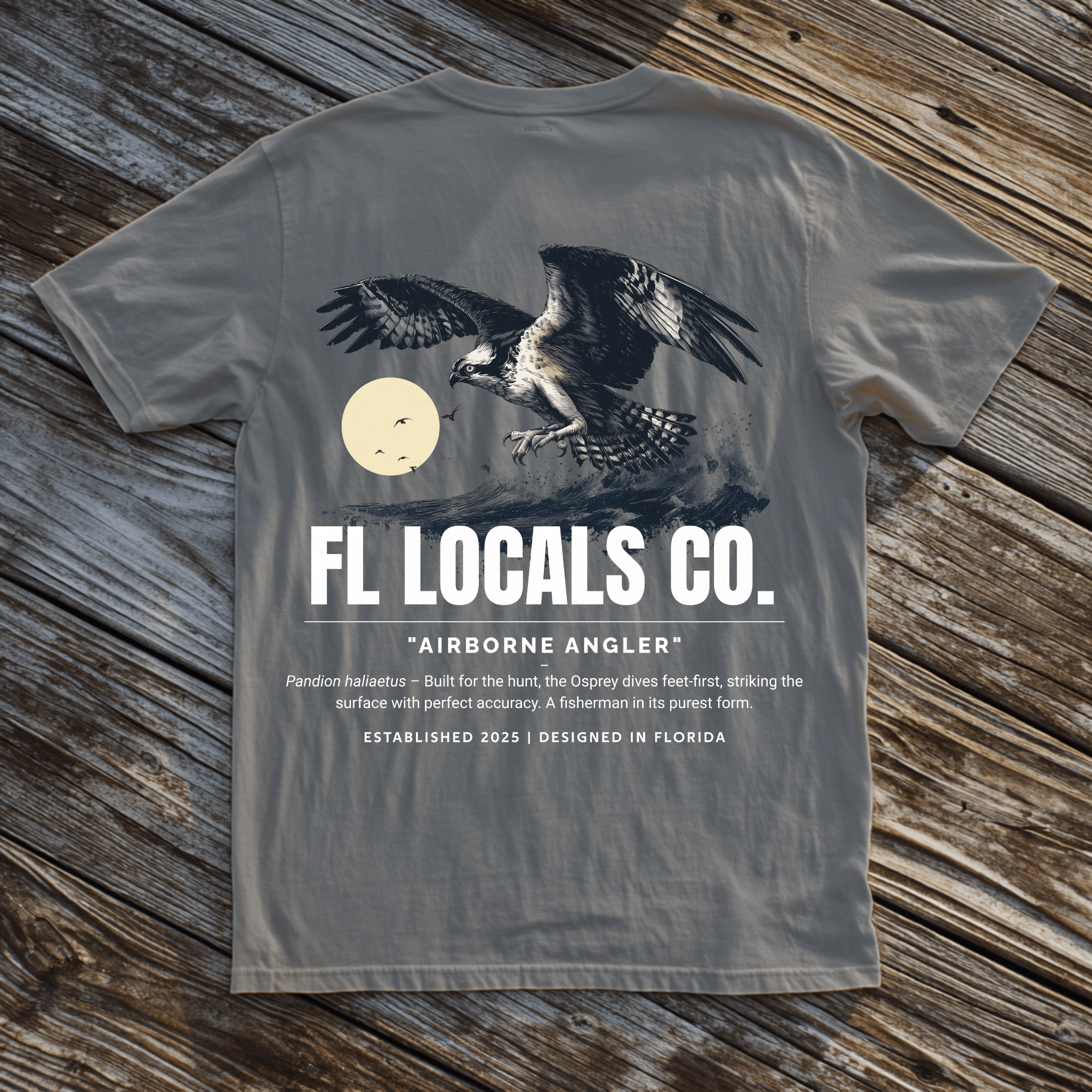 Osprey | "Airborne Angler" | FL Locals Co. | Comfort Colors® Vintage Florida Wildlife Tee - Florida Locals Co.