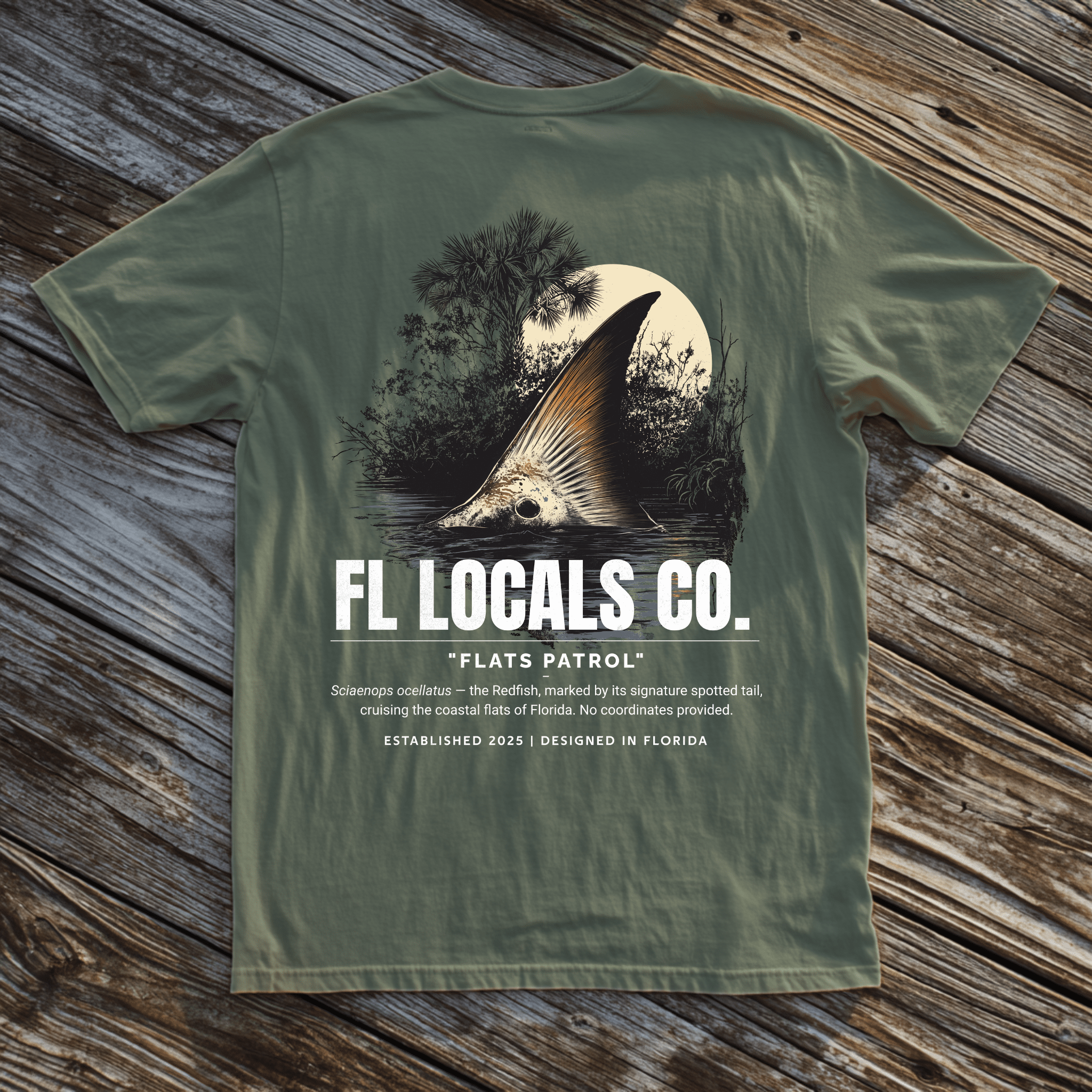 Redfish | "Flats Patrol" | FL Locals Co. | Comfort Colors® Vintage Florida Wildlife Tee - Florida Locals Co.